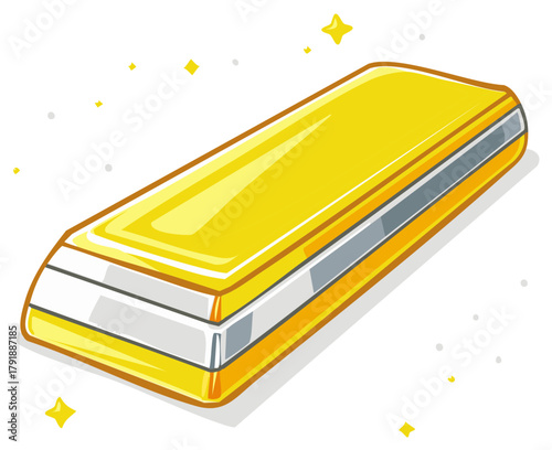 Shiny gold bar illustration representing success money and economic prosperity