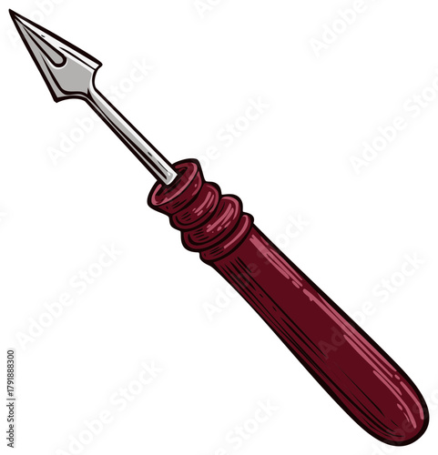 Hand drawn vintage spear for hunting and fishing illustration