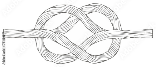 Stylized rope knot illustration elegant line art drawing symbolizing strength unity and eternal connection