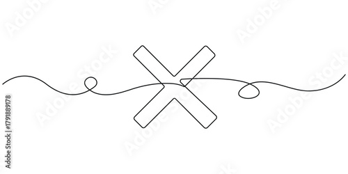 Medical cross  vector in continuous one line minimalist drawing for healthcare symbol vector illustration.