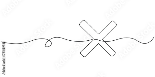 Medical cross  vector in continuous one line minimalist drawing for healthcare symbol vector illustration.