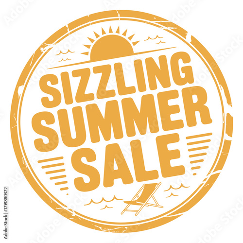 Sizzling summer sale circular stamp design