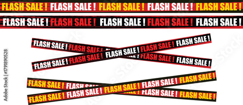 Big Sale Banner Vector & Caution Tape