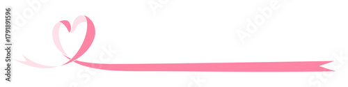 ハート型のリボン、デコレーション素材	