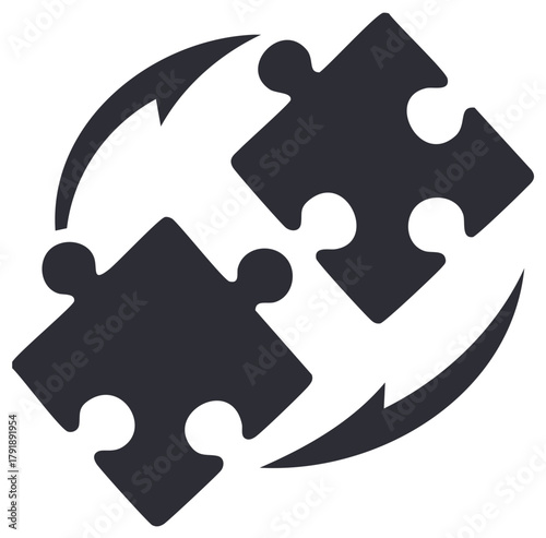 Puzzle Pieces Circulating Suggesting Integration Process and Interconnectedness