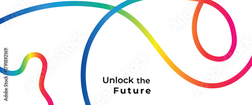 Unlock the Future with this vibrant abstract gradient design, perfect for modern business and technology presentations, posters, and website banners showing innovation