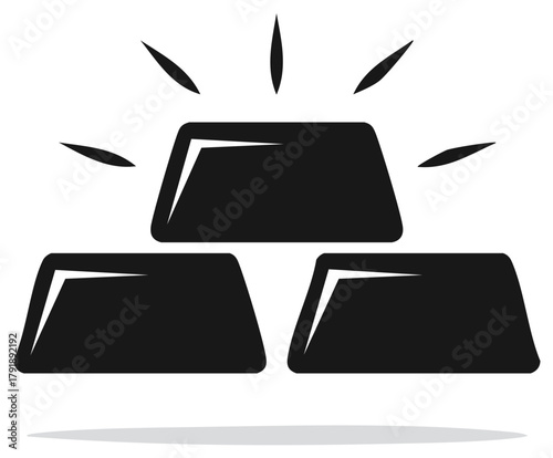 Stacked Gold Bars Icon Illustration Wealth Investment Business Opportunity