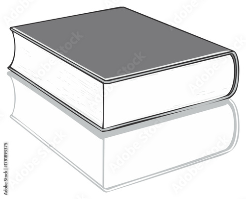 Gray Hardcover Book Resting Flat With Clear Reflection Below