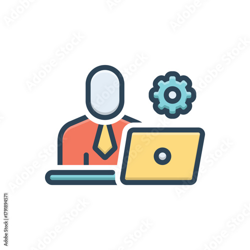 Color illustration icon for it manager