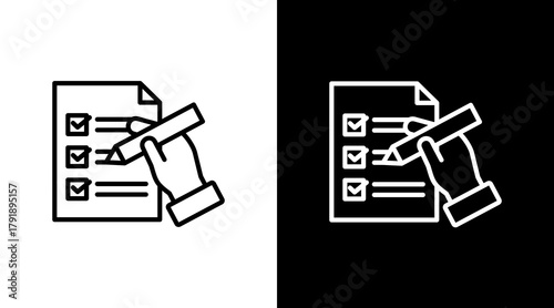 Assessment  White Icon Set Design