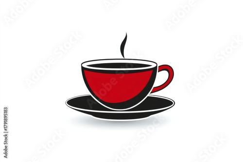 Hot coffee cup with steam vector icon