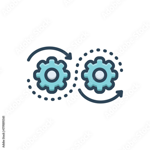 Color illustration icon for automation