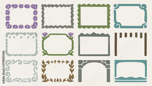 Glen Brittle, Isle of Skye, Scotland Decorative Frame Set with Floral and Geometric Designs