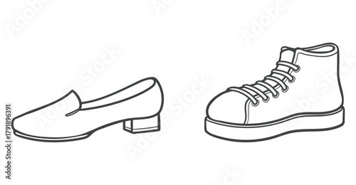 Elegant High Heel Shoe Line Art Illustration.
