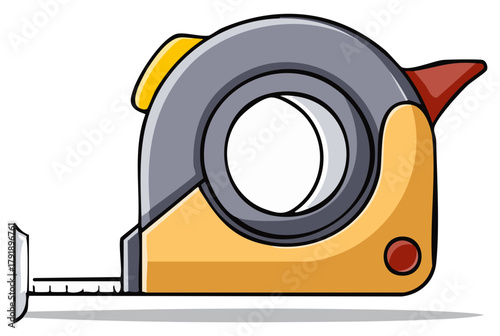 Cartoon measuring tape tool for construction home improvement and precise measurements