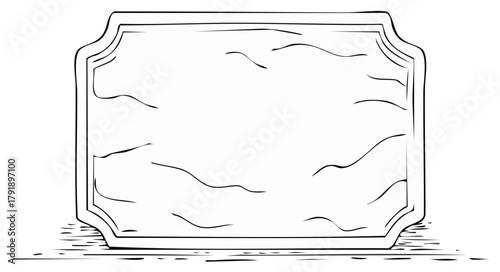 Ornate Frame Sketch with Empty Field for Message or Decoration, Hand Drawn