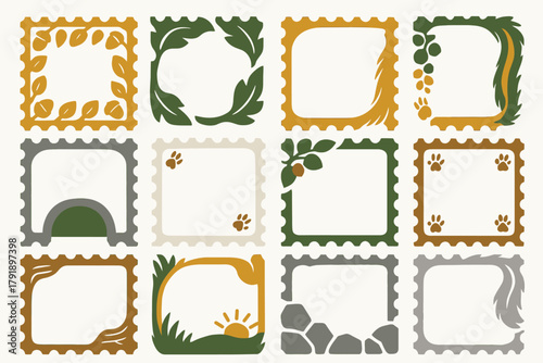 Least Chipmunk Nature Frames with Wildlife and Forest Elements