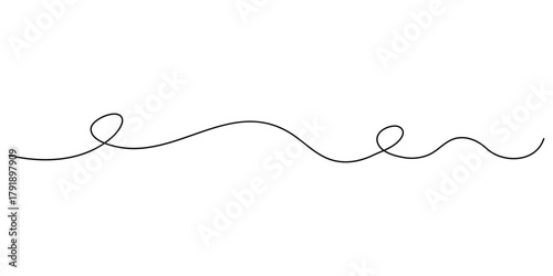 One continuous squiggle line. Curved single line.