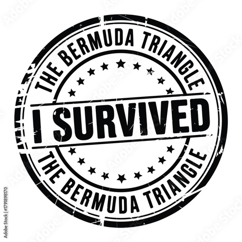 I survived the bermuda triangle stamp design