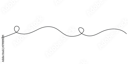 One continuous squiggle line. Curved single line.