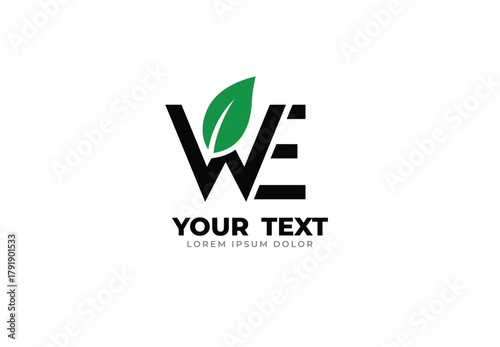 Letter W E logo, Eco Harmony in Bold Design for Wellness and Sustainable Living