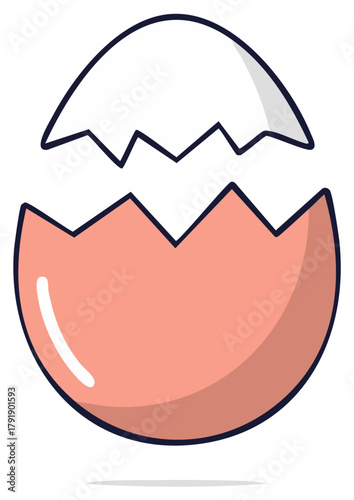 Pink Cracked Eggshell Illustration Ready for Easter Celebration