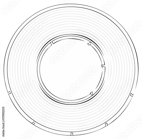 Stylized Outline of a Vintage Audiovisual Reel
