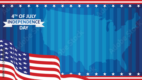 Fourth of july independence day usa background with flag