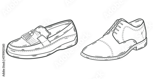 Stylish Shoe Vector Design Illustration. Hand drawn. 