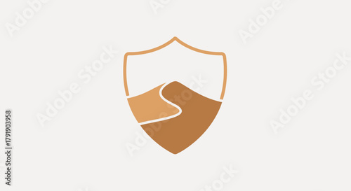 Smooth Curved Desert Dune Shield Icon for Protection