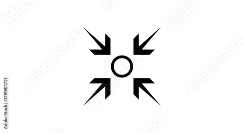 Inward Pointing Void Compass Icon Revealing Central Empty Core