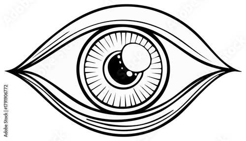 Stylized Eye Illustration with Abstract Eyelid and Iris Detail