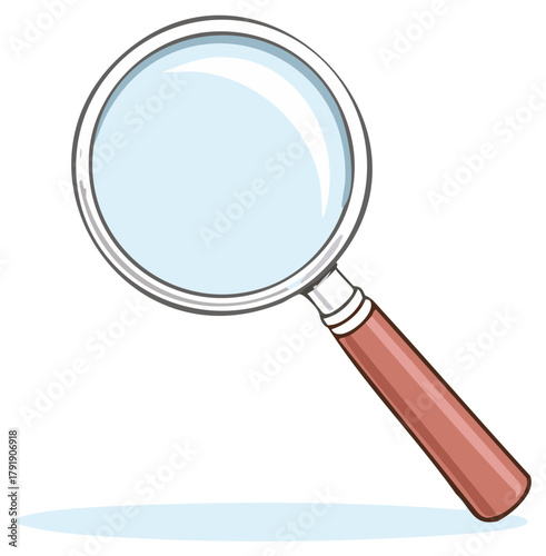 Isolated Magnifying Glass Illustration Tool for Finding Details Investigation Search and Visual Inspection
