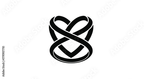 Symbol of eternal love and connection, intertwined hearts forming an infinity loop.