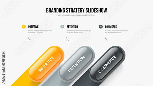 Creative Showcase Three Element Diagram Frame Layout. Financial Planning Presentation Design Vector Illustration. Consulting Report 3 Step Infographic Slide Template.