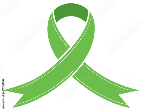 Bright green awareness ribbon symbol representing health support charity and community causes