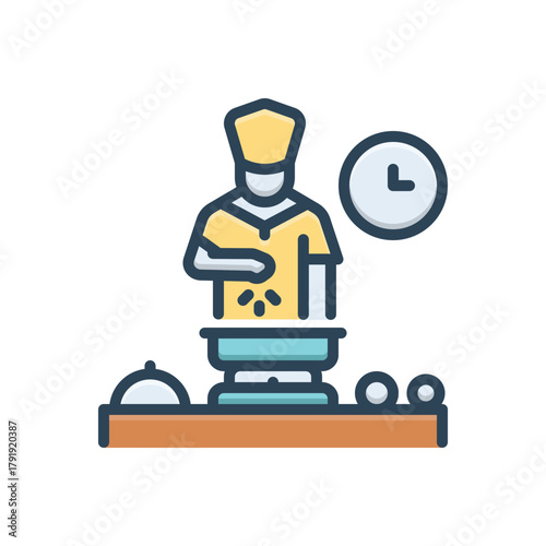 Color illustration icon for food preparation