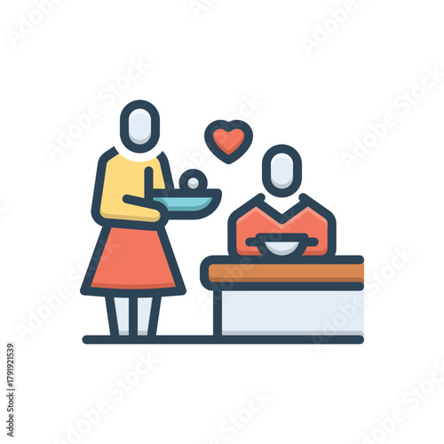 Color illustration icon for spouse care