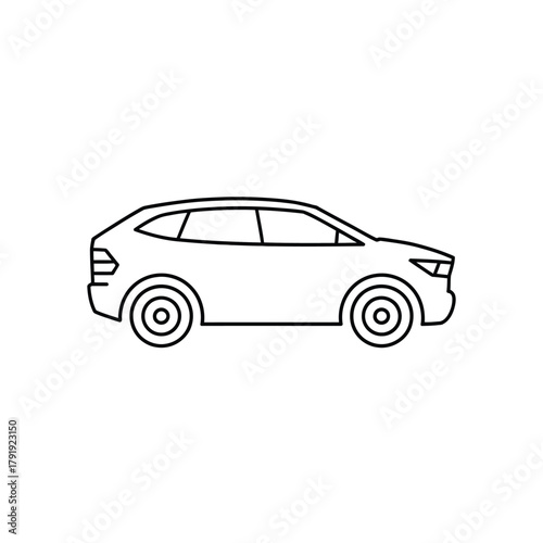 Simple line drawing of a modern suv or crossover vehicle