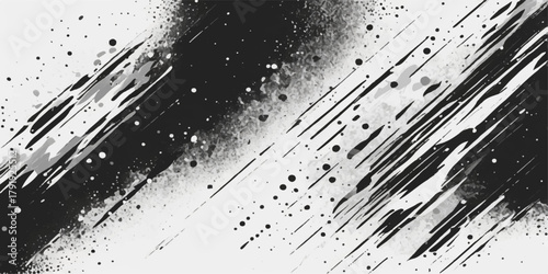 Abstract grunge ink texture vector design with black and white paint splatter pattern