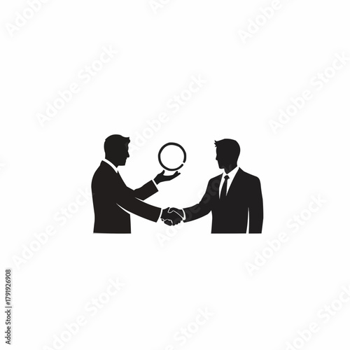 Business handshake and agreement with a symbol of cooperation and partnership.