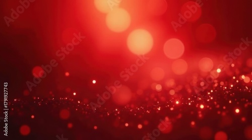 Abstract red bokeh lights and glitter sparkle background