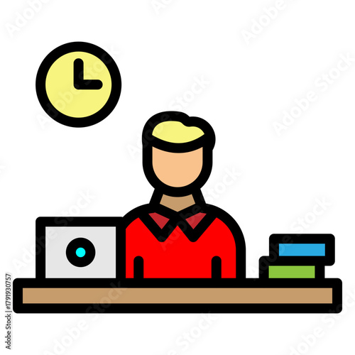 Workaholic Vector Filled Icon Design