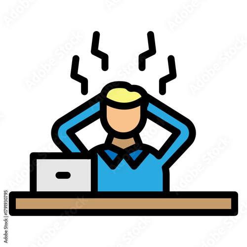 Overworked Vector Filled Icon Design