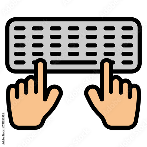 Typing Hands Vector Filled Icon Design
