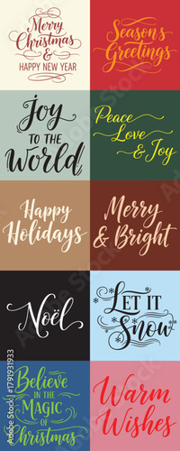 Festive holiday greetings with merry christmas and happy new year wishes design.