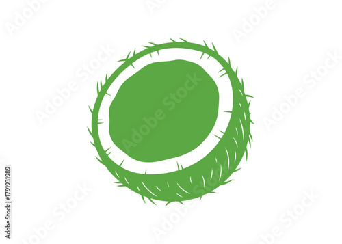 Coconut fruit icon that can be edited, single. It's a vector illustration of a coconut on a white background, great for a kids' coloring book.

