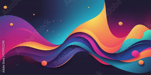 Abstract colourful background with flowing wave lines, a vector illustration for artistic web design