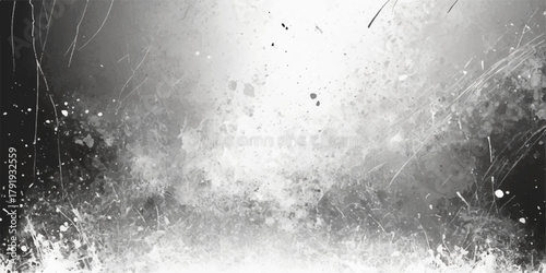 Dark grunge grey concrete wall texture background with vintage stone fountain water splash pattern