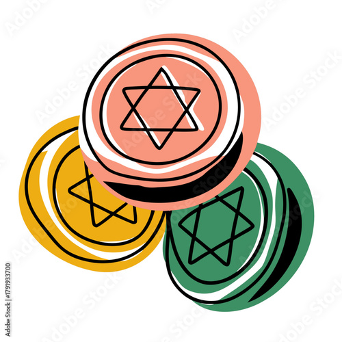 Hanukkah Gift Coins, Gelt with Magen David